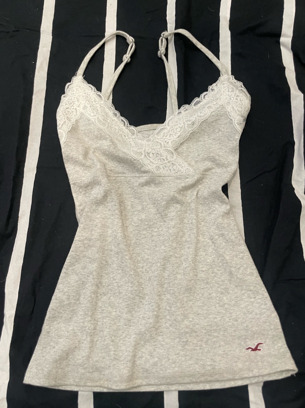 Hollister Heather Gray Lace-Trim Camisole